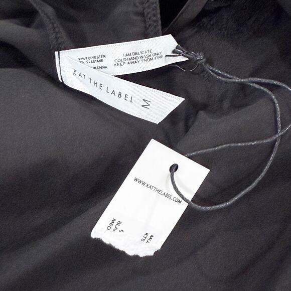 NWT Kat the Label Lacy Silky Babydoll Camisole Black Medium - Picture 5 of 9